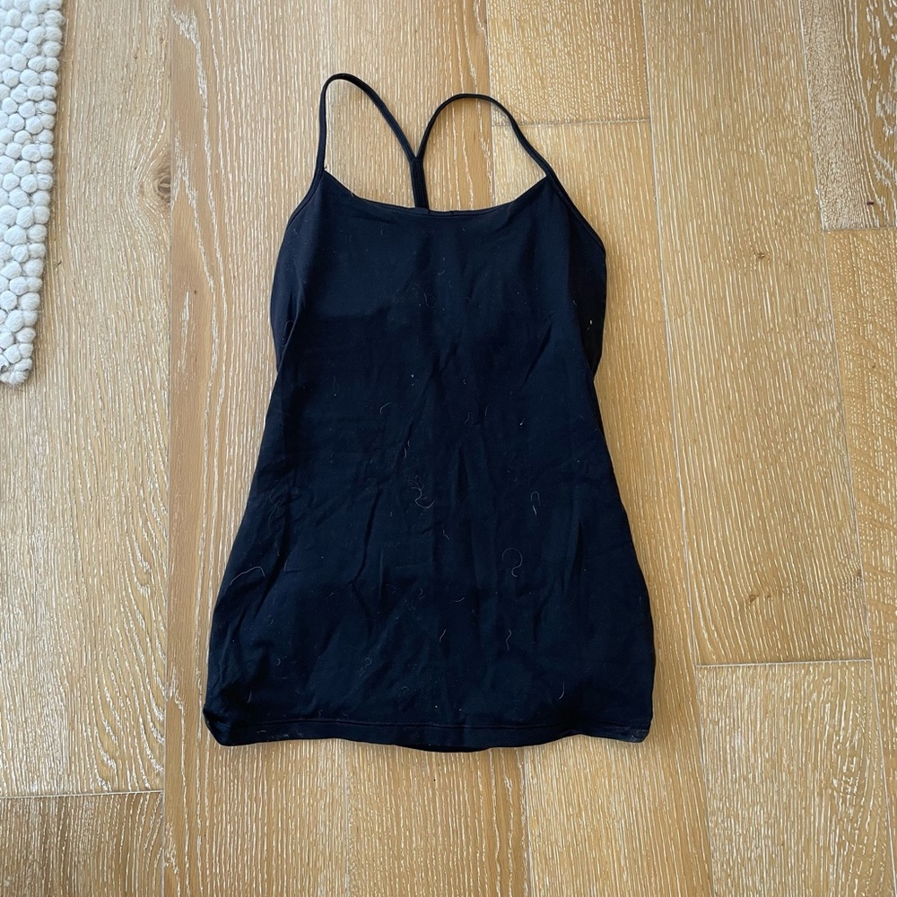 Lululemon black power y top (size 6)